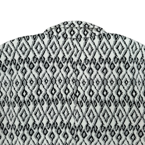 Philosophy Open front Long Duster Cardigan Diamond pattern white black Medium - Picture 4 of 11